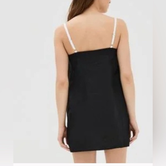 Reformation Lainey Linen mini Dress sz 10 black white - Picture 2 of 7